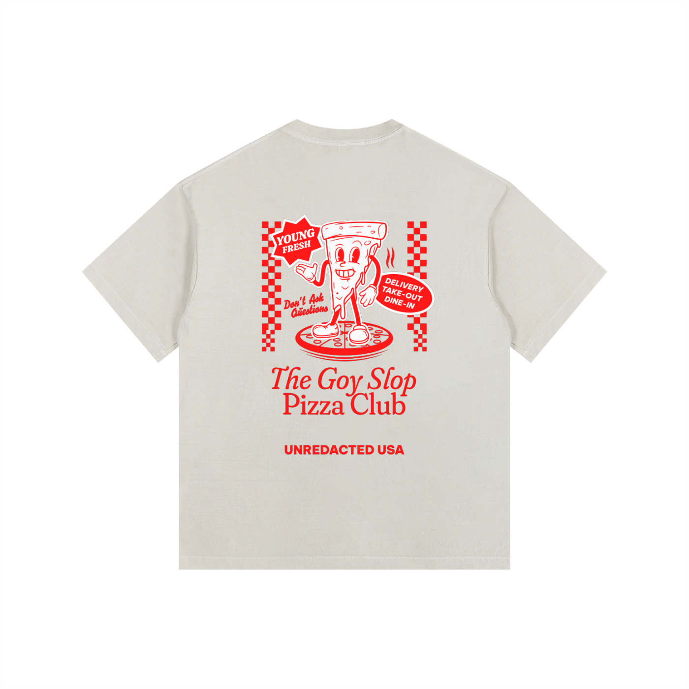 Goy Slop Pizza Club Oversized Cotton T-Shirt